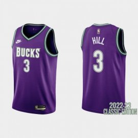 Milwaukee Milwaukee Bucks #3 George Hill Purple Mens Nike NBA 2022-23 Classic Edition Jersey Mens
