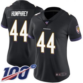 Nike Baltimore Ravens #44 Marlon Humphrey Black Alternate Womens Stitched NFL 100th Season Vapor Limited Jersey