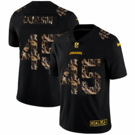 Jacksonville Jaguars #45 KLavon Chaisson Mens Black Nike Flocked Lightning Vapor Limited NFL Jersey