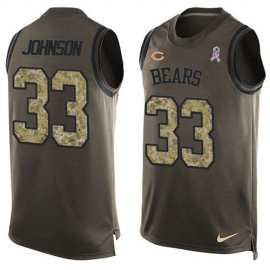 Nike Chicago Bears #33 Jaylon Johnson Green Mens Stitched NFL Limited Salute To Service Tank Top Jersey