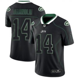 Nike New York Jets #14 Sam Darnold Lights Out Black Mens Stitched NFL Limited Rush Jersey