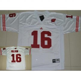 Wisconsin Badgers 16 Russell Wilson White College Jersey