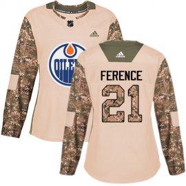 Adidas Edmonton Oilers #21 Andrew Ference Camo Authentic 2017 Veterans Day Womens Stitched NHL Jersey