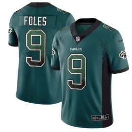 Nike Philadelphia Eagles #9 Nick Foles Midnight Green Team Color Mens Stitched NFL Limited Rush Drift Fashion Jersey