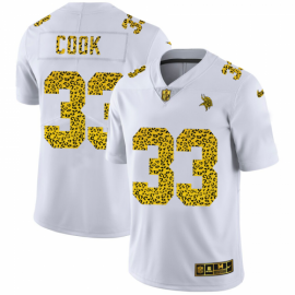 Minnesota Minnesota Vikings #33 Dalvin Cook Mens Nike Flocked Leopard Print Vapor Limited NFL Jersey White
