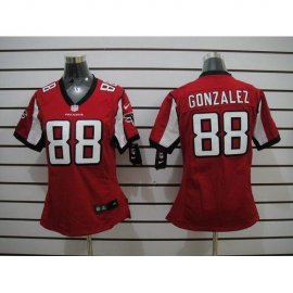 Nike Atlanta Falcons #88 Tony Gonzalez Red Team Color Womens Stitched NFL Elite Jersey
