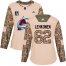 Adidas Colorado Avalanche #62 Artturi Lehkonen Camo Womens 2022 Stanley Cup Final Patch Authentic Veterans Day Stitched NHL Jersey Womens