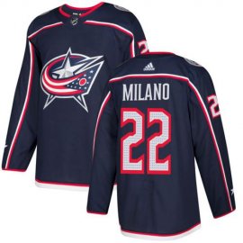 Adidas Columbus Blue Jackets #22 Sonny Milano Navy Blue Home Authentic Stitched NHL Jersey