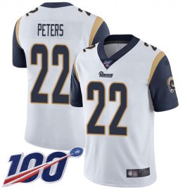 Nike Los Angeles Rams #22 Marcus Peters White Mens Stitched NFL 100th Season Vapor Limited Jersey