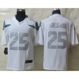 Nike Seattle Seahawks #25 Richard Sherman White Mens Stitched NFL Limited Platinum Jersey
