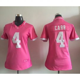 Nike Las Vegas Raiders #4 Derek Carr Pink Womens Stitched NFL Elite Bubble Gum Jersey