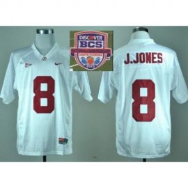 2013 BCS National Championship Alabama Crimson #8 J JONES White NCAA Football Jersey