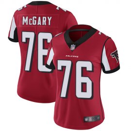 Nike Atlanta Falcons #76 Kaleb McGary Red Team Color Womens Stitched NFL Vapor Untouchable Limited Jersey