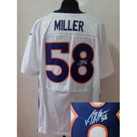 Nike Denver Broncos #58 Von Miller White Mens Stitched NFL Elite Autographed Jersey