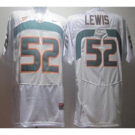 Miami Hurricanes 52 Ray Lewis White NCAA Jersey