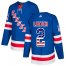 Adidas New York Rangers #2 Brian Leetch Royal Blue Home Authentic USA Flag Stitched NHL Jersey