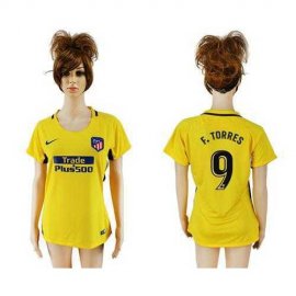 Womens Atletico Madrid #9 F.Torres Away Soccer Club Jersey