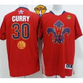 Warriors #30 Stephen Curry Red 2014 All Star The Finals Patch Stitched NBA Jersey