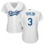 Los Angeles Dodgers #3 Chris Taylor White Home Womens Stitched MLB Jersey