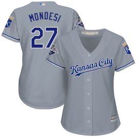 Kansas City Royals #27 Raul Mondesi Grey Road Womens Stitched MLB Jersey