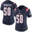 Nike New England Patriots #50 Chase Winovich Navy Blue Womens Stitched NFL Limited Rush Jersey