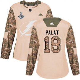 Adidas Tampa Bay Lightning #18 Ondrej Palat Camo Authentic 2017 Veterans Day Womens 2020 Stanley Cup Champions Stitched NHL Jersey