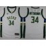 Youth Milwaukee Bucks #34 Giannis Antetokounmpo White Stitched NBA Jersey