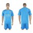 Leicester City Blank Light Blue Goalkeeper Soccer Club Jersey