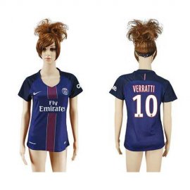 Womens Paris Saint-Germain #10 Verratti Home Soccer Club Jersey