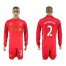 Liverpool #2 Johnson Home Long Sleeves Soccer Club Jersey