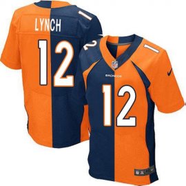 Nike Denver Broncos #12 Paxton Lynch Orange/Navy Blue Mens Stitched NFL Elite Split Jersey