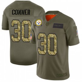 Pittsburgh Steelers #30 James Conner Mens Nike 2019 Olive Camo Salute To Service Limited NFL Jersey