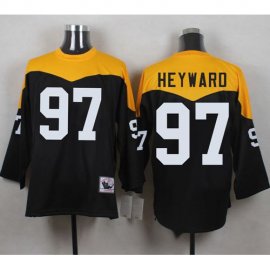 Mitchell And Ness 1967 Pittsburgh Steelers #97 Cameron Heyward Black/Yelllow Throwback Mens Stitched NFL Jersey