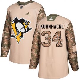 Adidas Pittsburgh Penguins #34 Tom Kuhnhackl Camo Authentic 2017 Veterans Day Stitched NHL Jersey