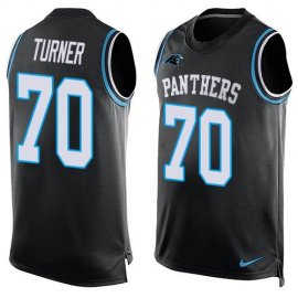 Nike Carolina Panthers #70 Trai Turner Black Team Color Mens Stitched NFL Limited Tank Top Jersey