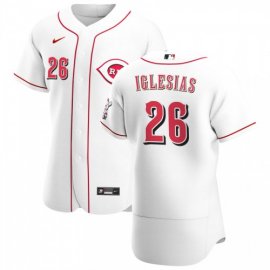 Cincinnati Reds #26 Raisel Iglesias Mens Nike White Home 2020 Authentic Player MLB Jersey
