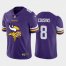 Minnesota Minnesota Vikings #8 Kirk Cousins Purple Mens Nike Big Team Logo Vapor Limited NFL Jersey