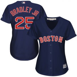 Boston Red Sox #25 Jackie Bradley Jr Navy Blue Alternate Womens Stitched MLB Jersey