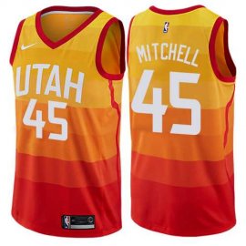 Mens Nike Utah Jazz #45 Donovan Mitchell Orange NBA Swingman City Edition Jersey