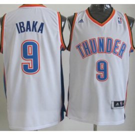 Revolution 30 Swingman Oklahoma City Thunder 9# Serge Ibaka White NBA Jerseys Cheap