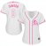 Miami Marlins #8 Andre Dawson White/Pink Fashion Womens Stitched MLB Jersey
