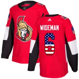 Adidas Ottawa Senators #6 Chris Wideman Red Home Authentic USA Flag Stitched NHL Jersey