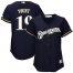 Milwaukee Brewers #19 Robin Yount Navy Blue Alternate Womens Stitched MLB Jersey