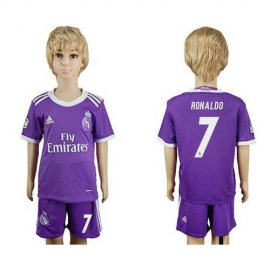 Real Madrid #7 Ronaldo Away Kid Soccer Club Jersey