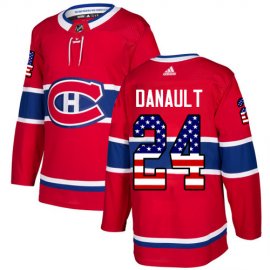 Adidas Montreal Canadiens #24 Phillip Danault Red Home Authentic USA Flag Stitched NHL Jersey
