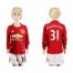 Manchester United #31 Schweinsteiger Home Long Sleeves Kid Soccer Club Jersey