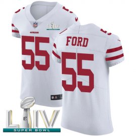 Nike San Francisco 49ers #55 Dee Ford White Super Bowl LIV 2020 Mens Stitched NFL Vapor Untouchable Elite Jersey