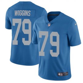 Nike Detroit Lions #79 Kenny Wiggins Blue Throwback Mens Stitched NFL Vapor Untouchable Limited Jersey