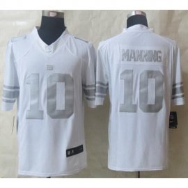 Nike New York Giants #10 Eli Manning White Mens Stitched NFL Limited Platinum Jersey