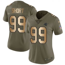 Nike Carolina Panthers #99 Kawann Short Olive/Gold Womens Stitched NFL Limited 2017 Salute to Service Jersey